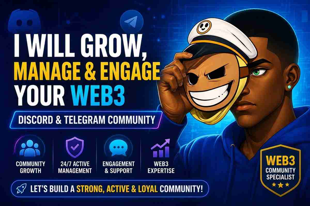 I Will Grow, Manage And Engage Your Web3 Discord &Amp; Telegram Community 1 I Will Grow, Manage And Engage Your Web3 Discord &Amp; Telegram Community