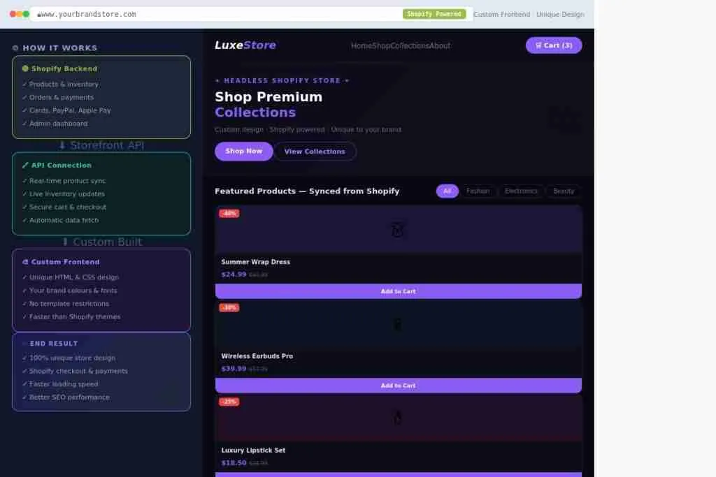 Headless Shopify store-custom frontend with storefront API