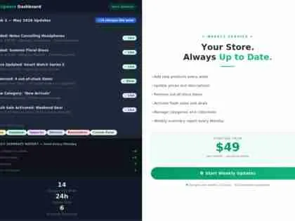I will update your online store products, prices and inventory every week