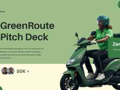 I Will design an investor-ready eco-friendly logistics pitch deck template for your startup in Canva