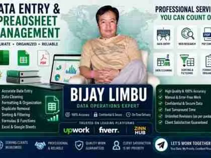 I Will Provide Accurate Data Entry, Excel & Google Sheets Management, PDF Conversion and Web Research