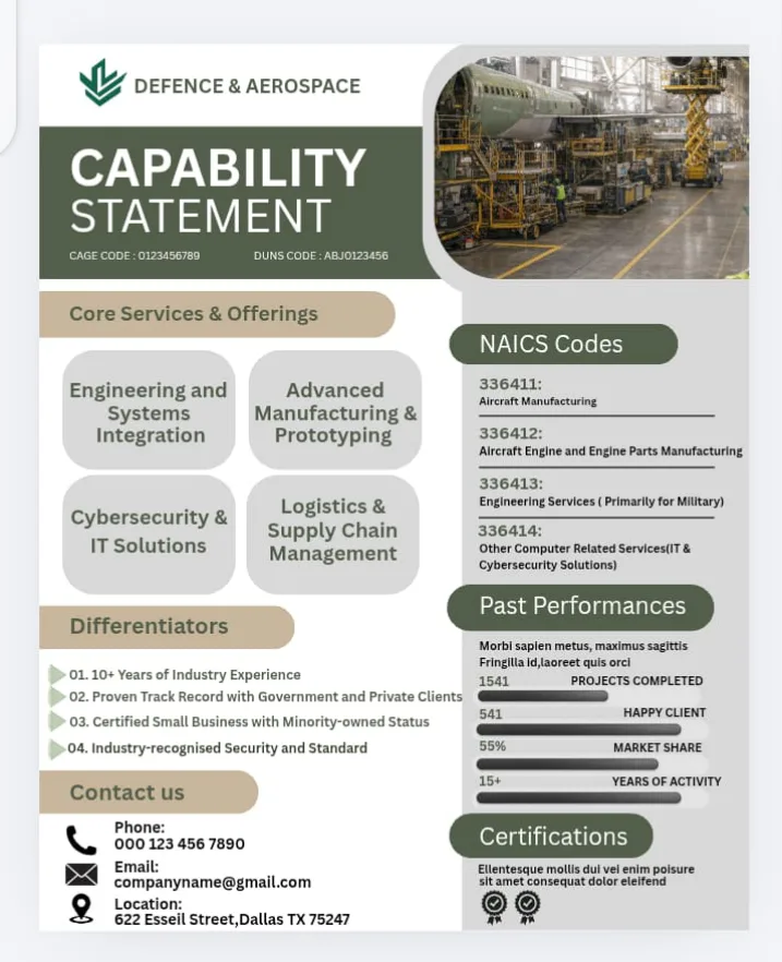 Defence and Aerospace Capability statements