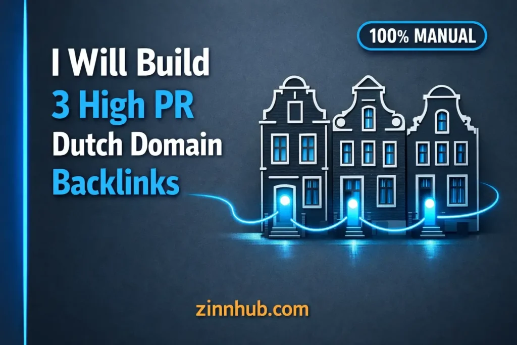 I will build three high PR dutch domain backlinks manually