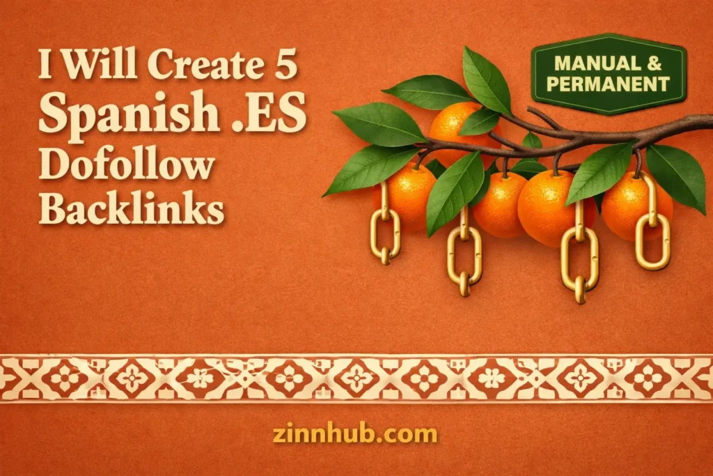I will create five spanish es dofollow backlinks manually