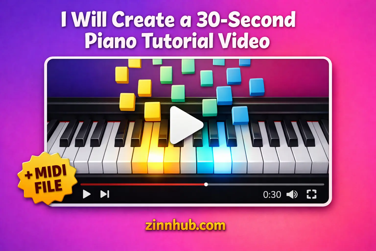 I Will Create A 30 Second Piano Tutorial Video With Midi 1 I Will Create A 30 Second Piano Tutorial Video With Midi — Available On Zinn Hub