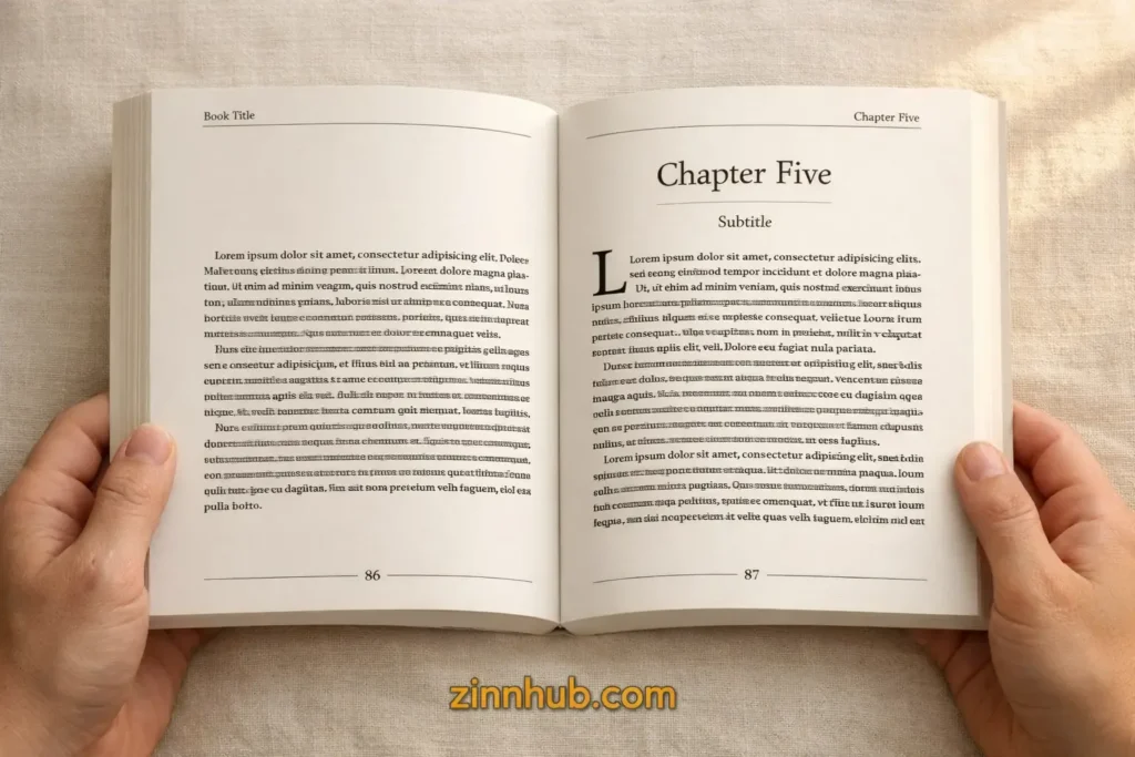 Sample formatted interior spread