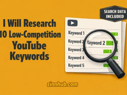 I Will Research Ten Low Competition Youtube Keywords For You 2 I Will Research Ten Low Competition Youtube Keywords For You — Available On Zinn Hub