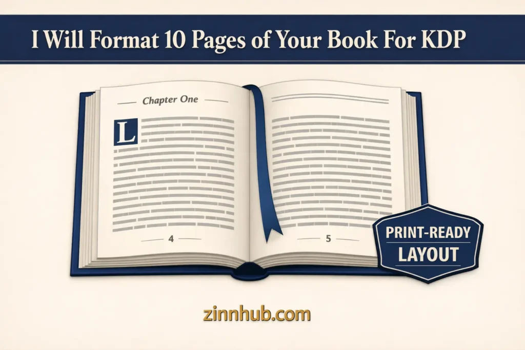I will format ten pages of your book for kdp publishing