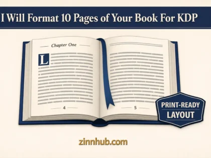 I Will Format Ten Pages Of Your Book For Kdp Publishing — Available On Zinn Hub