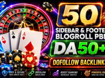 Ik zal High-DA PBN Sidebar en Blogroll Dofollow Backlinks cre&euml;ren voor SEO en Casino Niches