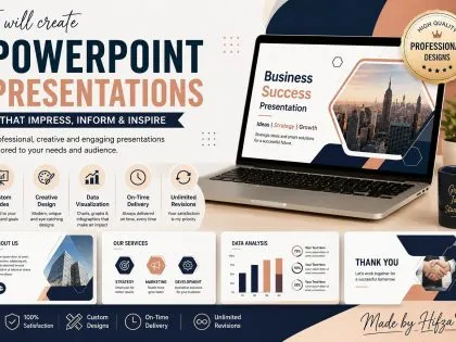 I Will design a professional PowerPoint presentation for business, school, and projects
