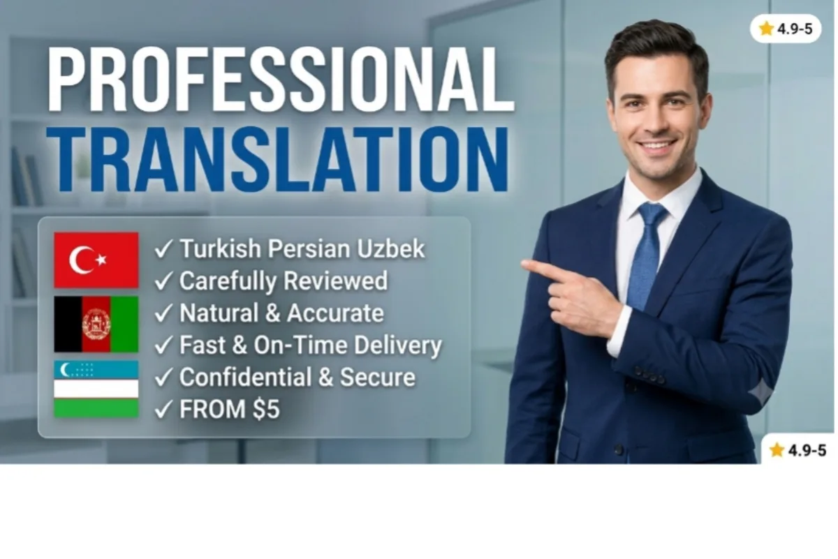 Men professional turk, fors, dariy va oʻzbek tarjimasini amalga oshiraman — aniq, tabiiy, tez va maxfiy 3 Men professional turk, fors, dariy va oʻzbek tarjimasini amalga oshiraman — aniq, tabiiy, tez va maxfiy - Rasm 3