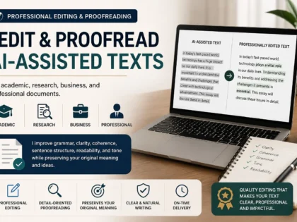 I Will Edit and Proofread Your AI-Assisted Text for Academic and Professional Use