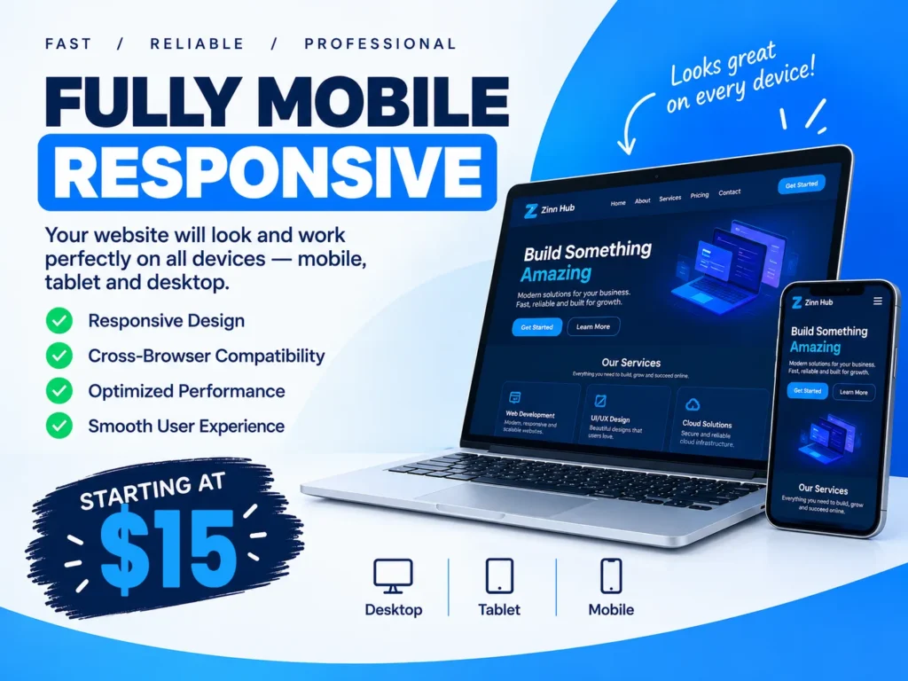 Učinit ću va&scaron;u web stranicu potpuno prilagodljivom za mobilne uređaje