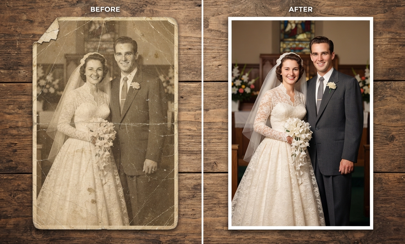 Voi restaura și coloriza fotografiile vechi deteriorate folosind AI 1 Voi restaura și coloriza fotografiile vechi deteriorate folosind AI
