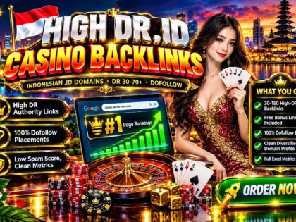I Will Provide High DR 30 to 70 Dofollow Casino Gambling Backlinks from Indonesian .ID Domains