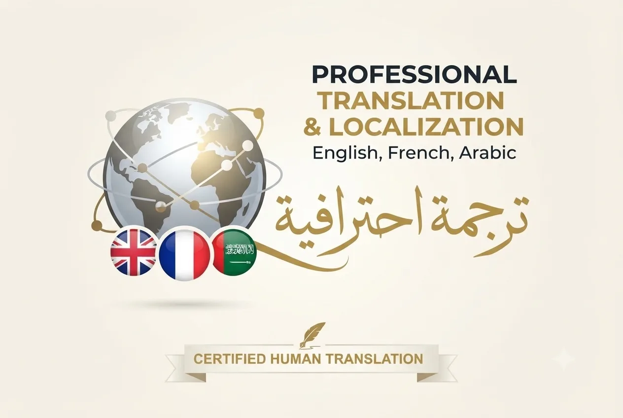 Tradurrò i tuoi documenti professionali, siti web e articoli tra inglese, francese e arabo 1 Tradurrò i tuoi documenti professionali, siti web e articoli tra inglese, francese e arabo