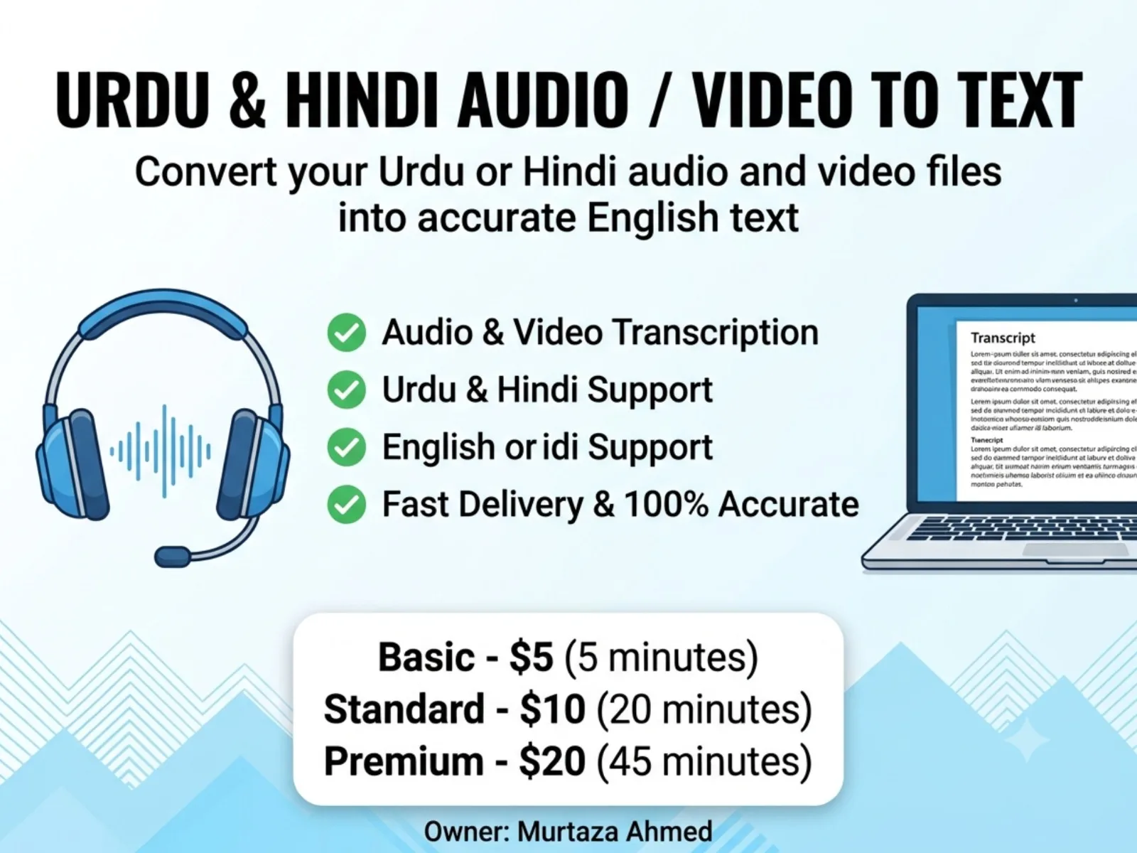 Saya Akan Transkripsi Fail Audio Dan Video Urdu Atau Hindi Anda Ke Dalam Teks Tepat 2 Saya Akan Mentranskripsi Fail Audio Dan Video Urdu Atau Hindi Anda Ke Dalam Teks Yang Tepat - Imej 2