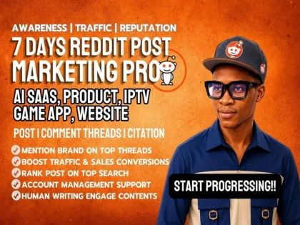 Budu spravovat 7denn&iacute; marketingovou kampaň Reddit SEO pro va&scaron;i firmu nebo web