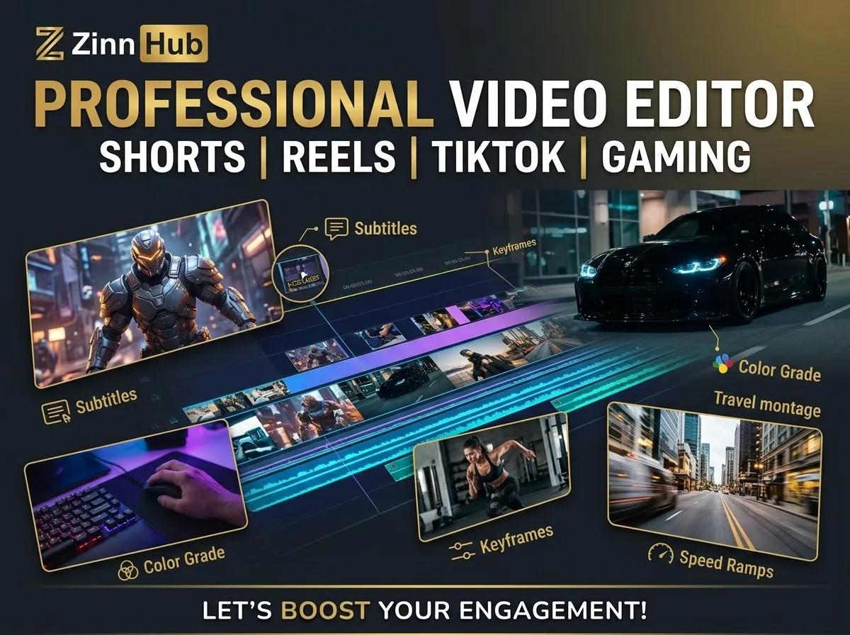 Ik zal zeer boeiende shorts bewerken van video's en YouTube-shorts 1 Ik zal zeer boeiende shorts bewerken van video's en YouTube-shorts — Beschikbaar op Zinn Hub