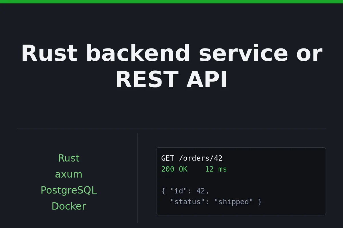 Izgradiću Rust REST API ili pozadinsku uslugu sa Axum 1 Izgradiću Rust REST API ili pozadinsku uslugu sa Axum