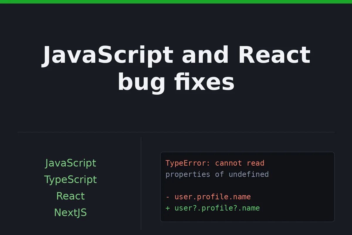 Risolvo bug di Javascript, React, Node.js e Next.js 1 Risolvo bug di Javascript, React, Node.js e Next.js