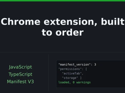 Ես կստեղծեմ Chrome ընդլայնում JavaScript-ով կամ TypeScript-ով