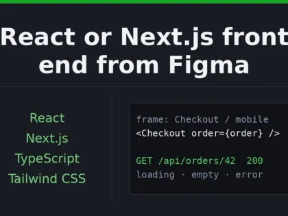Un&euml; do t&euml; nd&euml;rtoj front-end-in tuaj React ose Next.js nga nj&euml; dizajn Figma dhe do ta lidh at&euml; me API-n tuaj