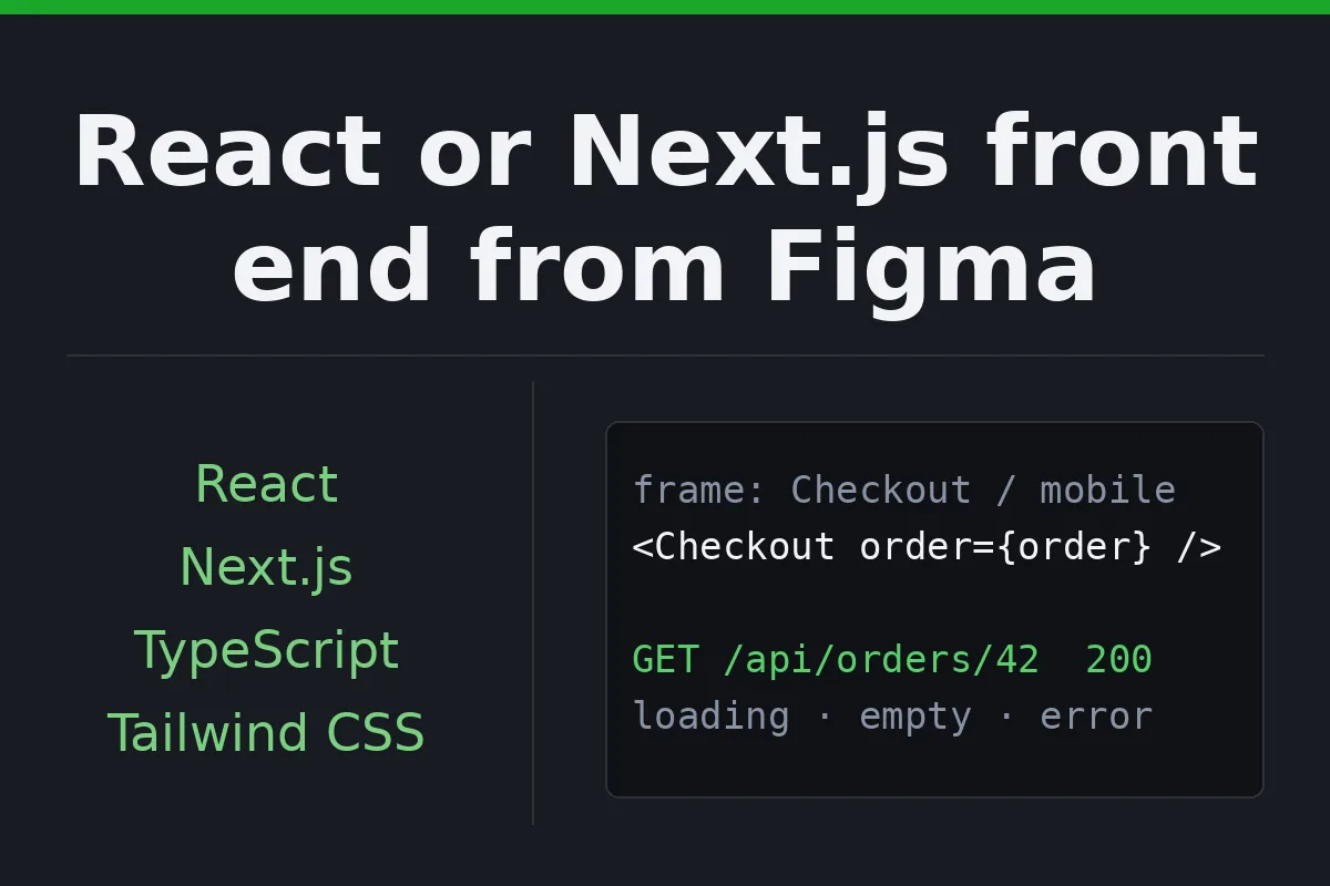 Unë do të ndërtoj front-end-in tuaj React ose Next.js nga një dizajn Figma dhe do ta lidh atë me API-në tuaj 1 Unë do të ndërtoj front-end-in tuaj React ose Next.js nga një dizajn Figma dhe do ta lidh atë me API-në tuaj