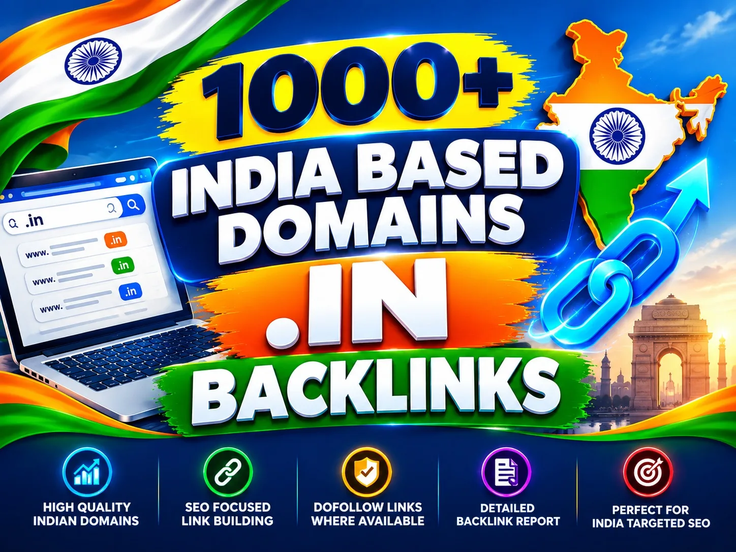 मैं भारतीय एसईओ और स्थानीय लिंक बिल्डिंग के लिए 300 से 1000 भारत.IN बैकलिंक बनाऊंगा 1 मैं भारतीय एसईओ और स्थानीय लिंक बिल्डिंग के लिए 300 से 1000 भारत.IN बैकलिंक बनाऊंगा