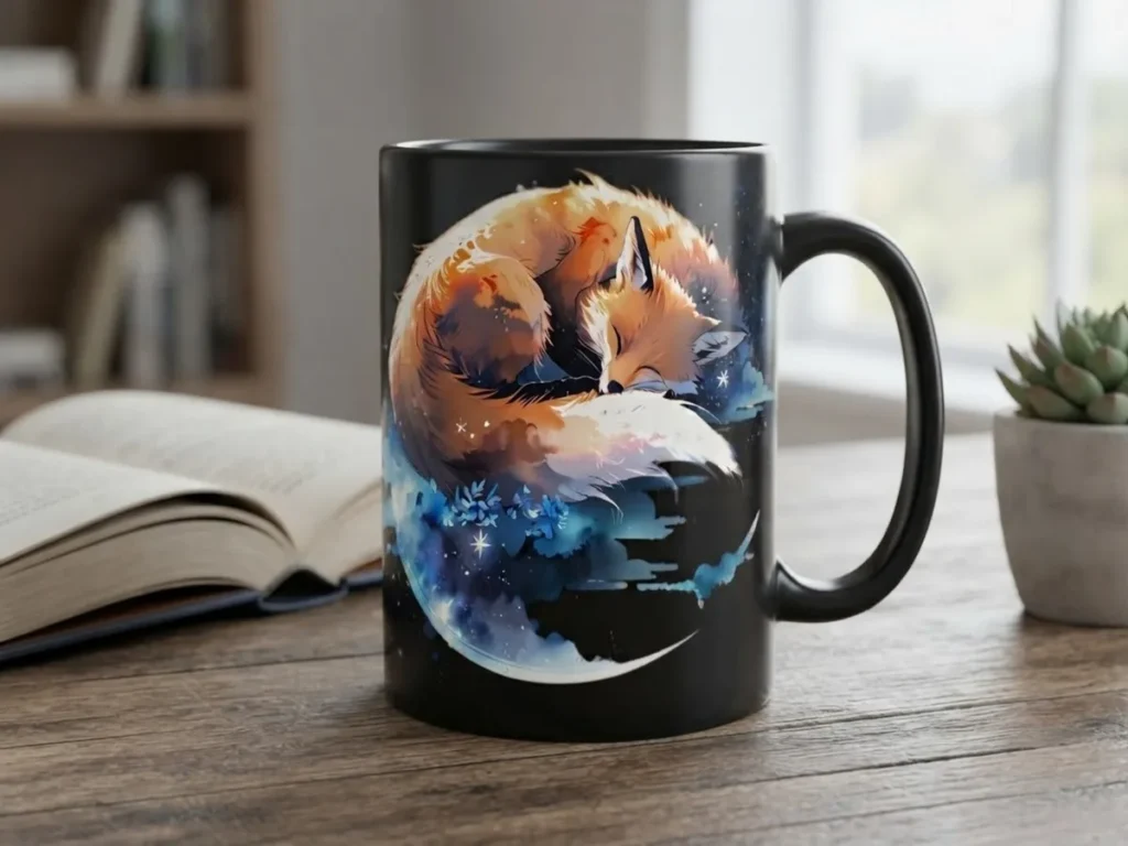 Mockup Cawan Galaxy Rubah Tidur
