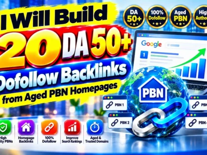 Ich werde 20 DA 50+ Dofollow-Backlinks von gealterten PBN-Homepages erstellen