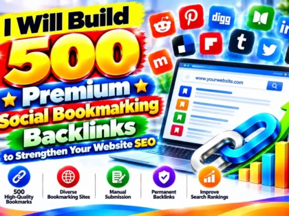 Creer&ograve; 500 backlink premium di social bookmarking per rafforzare la SEO del tuo sito web
