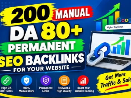 T&ocirc;i sẽ x&acirc;y dựng 100 li&ecirc;n kết ngược SEO thủ c&ocirc;ng vĩnh viễn DA 80+ cho trang web của bạn