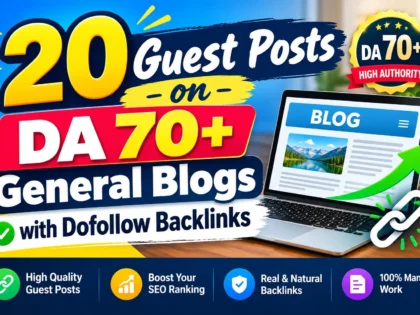 I Will create 5 High Authority Guest Posts on DA 70+ Blogs for SEO Link Building
