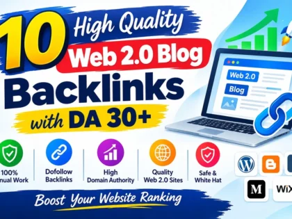 Ich erstelle 10 hochwertige Web 2.0 Blog-Backlinks mit DA 30+