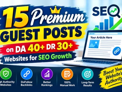Ich werde 5 bis 15 Premium-Gastbeitr&auml;ge auf DA 40+ DR 30+ Websites f&uuml;r SEO-Wachstum erstellen