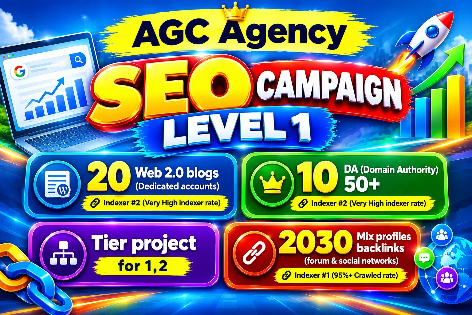 நான் Web 2.0, உயர் DA மற்றும் சுயவிவர இணைப்புகளுடன் ஒரு அடுக்கு SEO பின்தொடர் பிரச்சாரத்தை உருவாக்குவேன்
