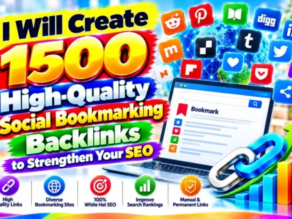 Ich erstelle 1500 hochwertige Social Bookmarking Backlinks, um Ihre SEO zu st&auml;rken