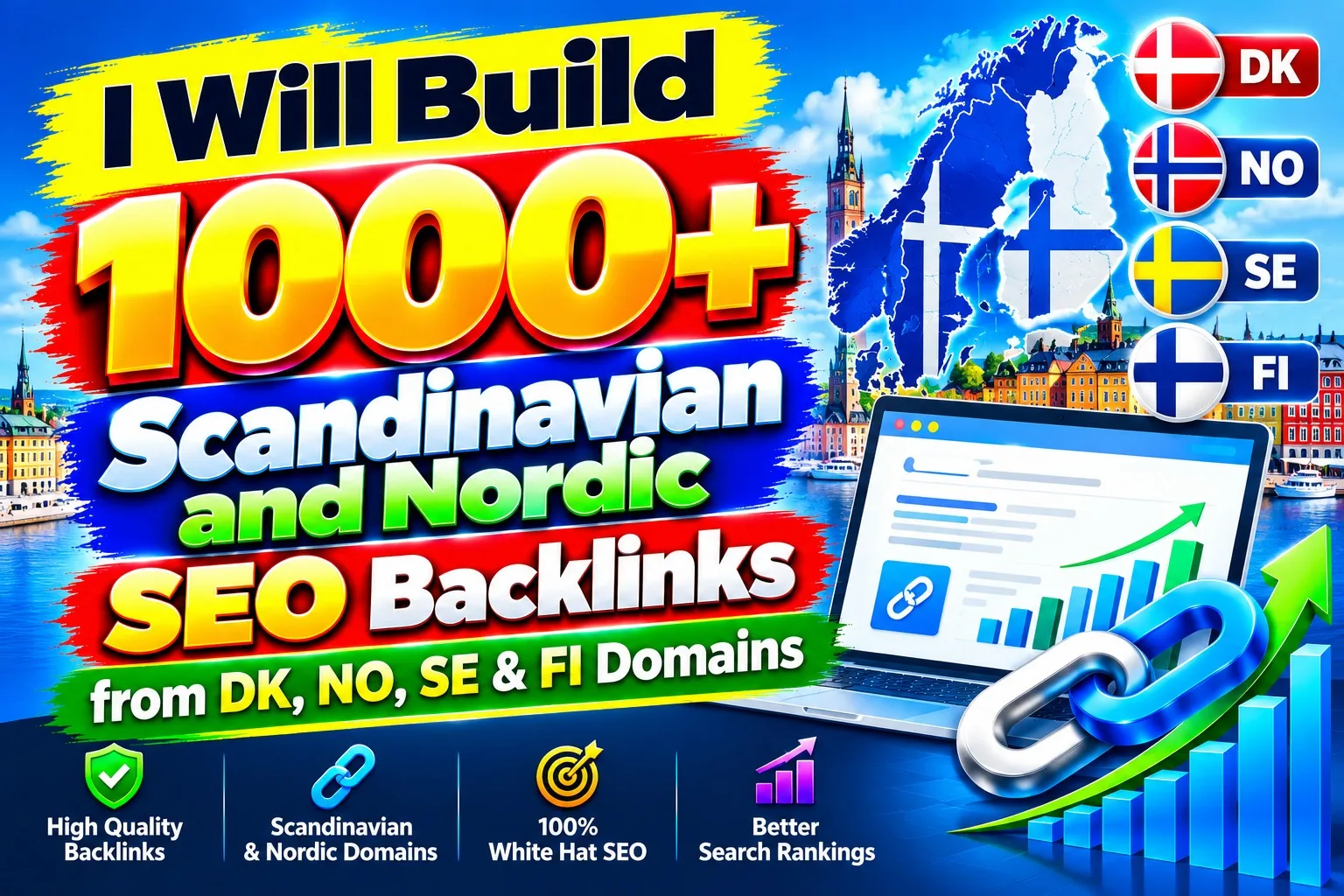 1000+ የስካንዲኔቪያን እና የኖርዲክ SEO የኋላ ማገናኛዎችን ከDK፣ NO፣ SE እና FI ጎራዎች እገነባለሁ 1 1000+ የስካንዲኔቪያን እና የኖርዲክ SEO የኋላ ማገናኛዎችን ከDK፣ NO፣ SE እና FI ጎራዎች እገነባለሁ።