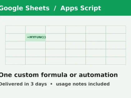 ฉันจะสร้างสูตร Google ชีตหนึ่งสูตรหรือระบบอัตโนมัติ Apps Script หนึ่งรายการ