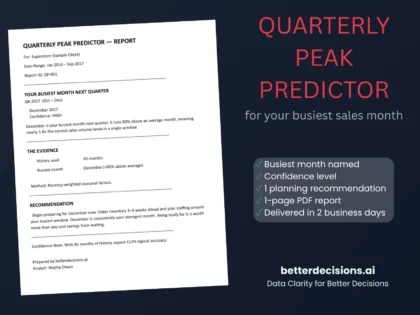 I will forecast your busiest sales month next quarter 4 I will forecast your busiest sales month next quarter — available on Zinn Hub