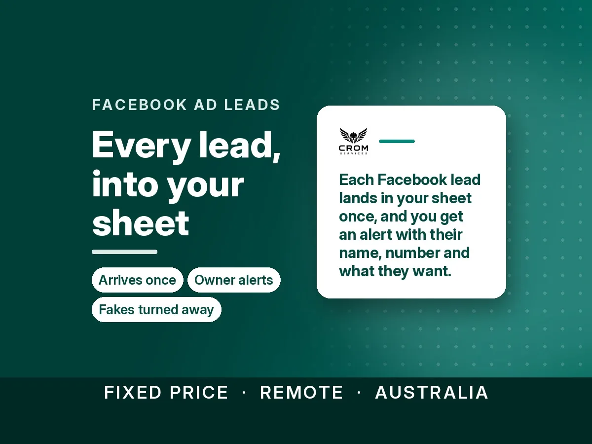 I Will Send Your Facebook Ad Leads Into Your Sheet In 3 Days, With No Duplicates And An Alert For Each New Lead 1 I Will Send Your Facebook Ad Leads Into Your Sheet In 3 Days, With No Duplicates And An Alert For Each New Lead