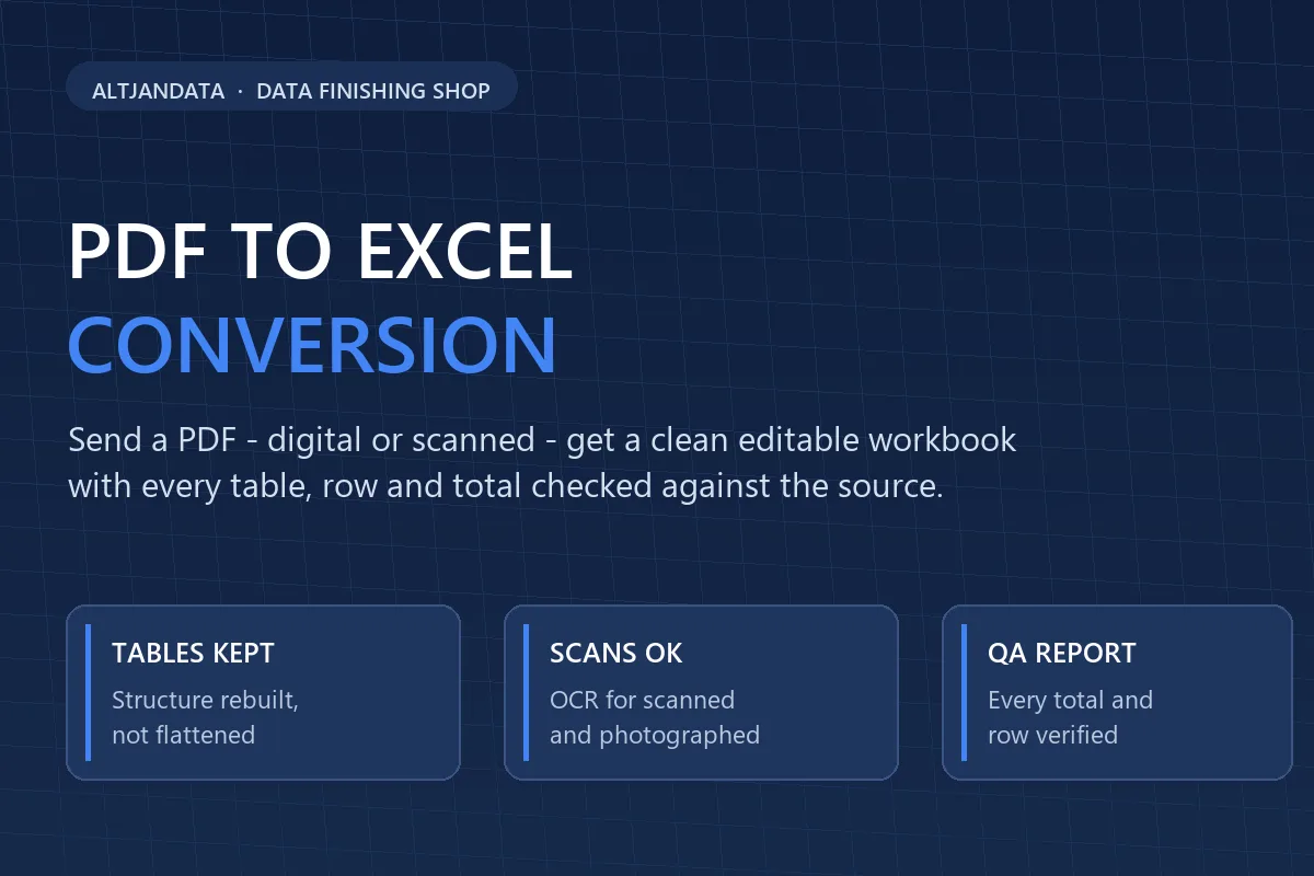 ខ្ញុំនឹងបំប្លែង PDF ទៅជា Excel: តារាងដែលអាចកែសម្រួលបានស្អាត ការបង្វិលលឿន 1 ខ្ញុំនឹងបំប្លែង PDF ទៅជា Excel: តារាងដែលអាចកែសម្រួលបានស្អាត ការបង្វិលលឿន
