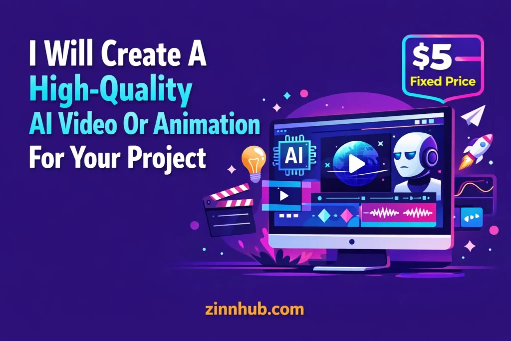 I will create a high-quality AI video or animation for your project
