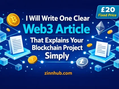 I Will Write One Clear Web3 Article That Explains Your Blockchain Project Simply 2 I Will Write One Clear Web3 Article That Explains Your Blockchain Project Simply — Available On Zinn Hub