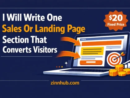 I Will Write One Sales Or Landing Page Section That Converts Visitors 2 I Will Write One Sales Or Landing Page Section That Converts Visitors — Available On Zinn Hub