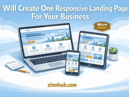 I Will Create One Responsive Landing Page For Your Business 2 I Will Create One Responsive Landing Page For Your Business — Available On Zinn Hub