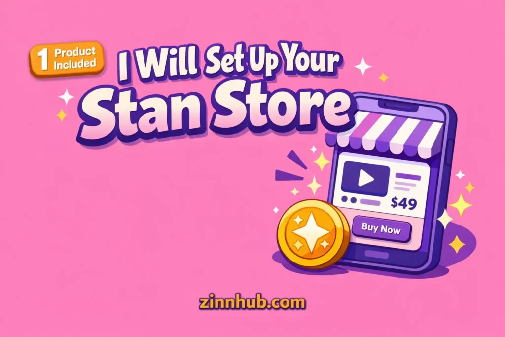 I will set up your stan store with one digital product uploaded