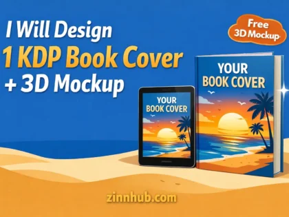 I Will Design One Kdp Ebook Cover With A Free 3D Mockup — Available On Zinn Hub